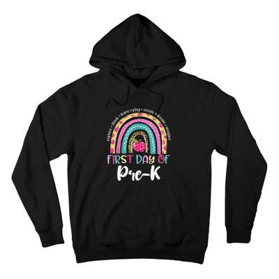 Back To School Rainbow Happy First Day Of PreK Gift Tall Hoodie