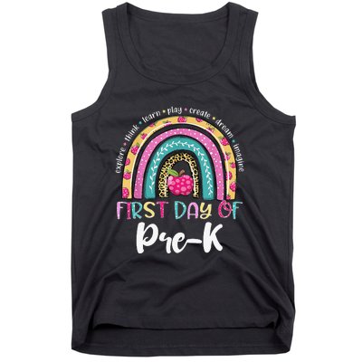 Back To School Rainbow Happy First Day Of PreK Gift Tank Top