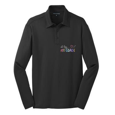 Back To School Oh Hey 1st Grade Teachers Student Silk Touch Performance Long Sleeve Polo