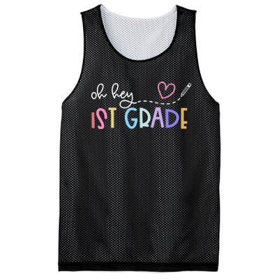 Back To School Oh Hey 1st Grade Teachers Student Mesh Reversible Basketball Jersey Tank