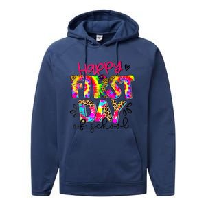 Back To School Teacher Student Happy First Day Of School Kids Performance Fleece Hoodie