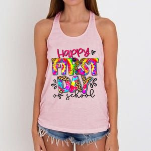 Back To School Teacher Student Happy First Day Of School Kids Women's Knotted Racerback Tank