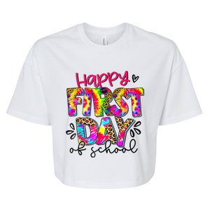 Back To School Teacher Student Happy First Day Of School Kids Bella+Canvas Jersey Crop Tee