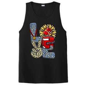 Boxing T Shirts Love Gloves Leopard Sunflower Graphic PosiCharge Competitor Tank