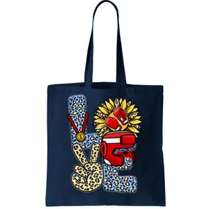 Boxing T Shirts Love Gloves Leopard Sunflower Graphic Tote Bag