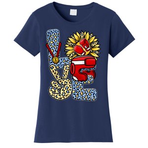 Boxing T Shirts Love Gloves Leopard Sunflower Graphic Women's T-Shirt