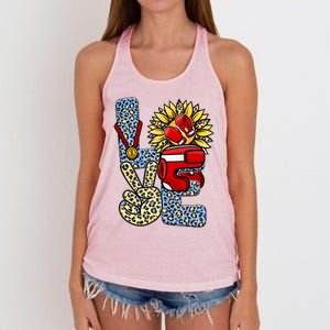 Boxing T Shirts Love Gloves Leopard Sunflower Graphic Women's Knotted Racerback Tank