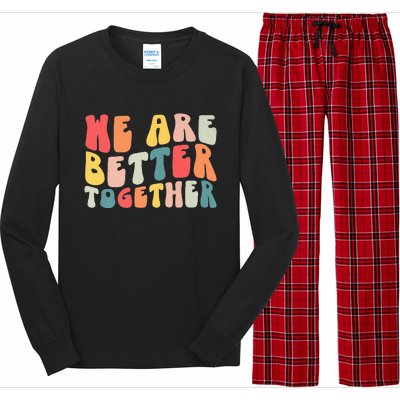 Back To School Teacher Retro Groovy We Are Better Together Long Sleeve Pajama Set