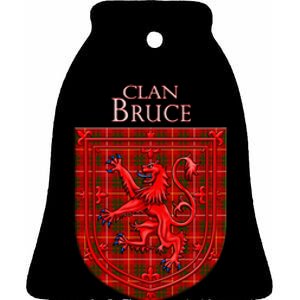 Bruce Tartan Scottish Plaid Lion Rampant Ceramic Bell Ornament