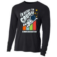 Back To School Cute First Day Of Kindergarten Astronaut Cooling Performance Long Sleeve Crew