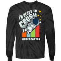 Back To School Cute First Day Of Kindergarten Astronaut Tie-Dye Long Sleeve Shirt