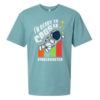 Back To School Cute First Day Of Kindergarten Astronaut Sueded Cloud Jersey T-Shirt