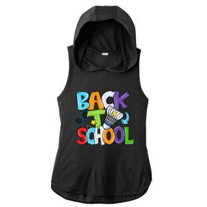 Back To School Badminton Players Funny First Day Of School Ladies PosiCharge Tri-Blend Wicking Draft Hoodie Tank