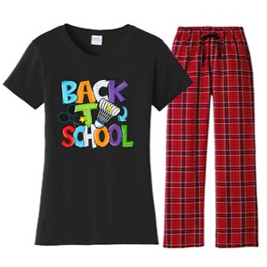 Back To School Badminton Players Funny First Day Of School Women's Flannel Pajama Set