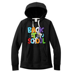 Back To School Badminton Players Funny First Day Of School Women's Fleece Hoodie