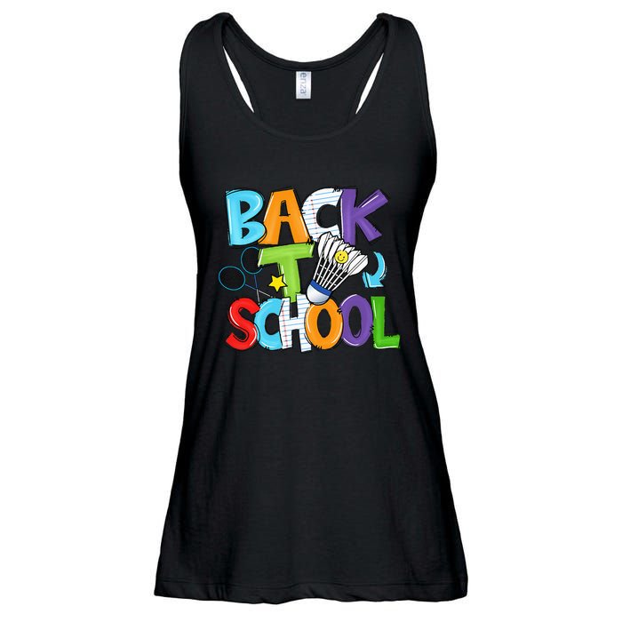 Back To School Badminton Players Funny First Day Of School Ladies Essential Flowy Tank