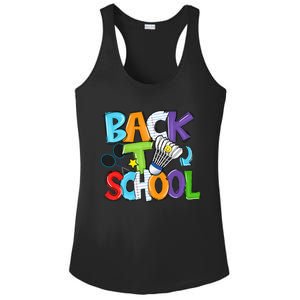 Back To School Badminton Players Funny First Day Of School Ladies PosiCharge Competitor Racerback Tank