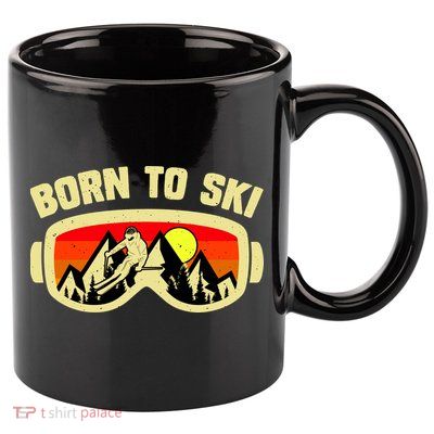 Born To Ski 11oz C Handle Ceramic Mug