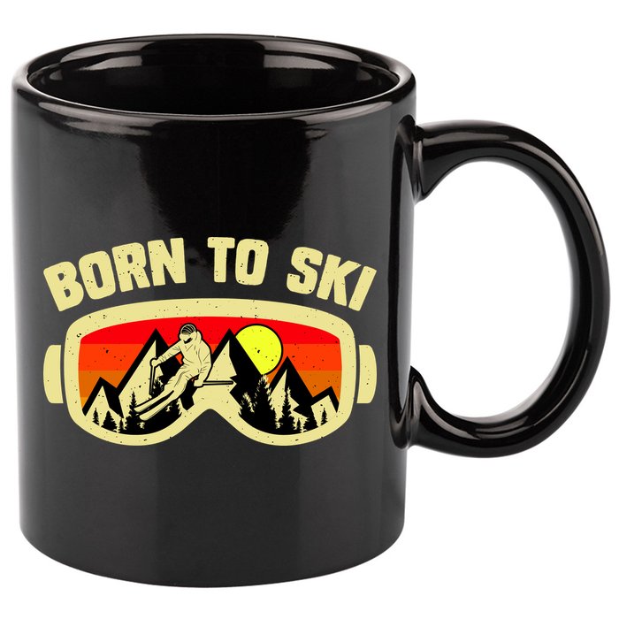 Born To Ski 11oz C Handle Ceramic Mug
