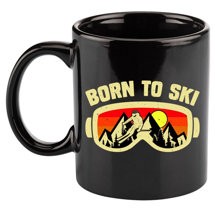 Born To Ski 11oz C Handle Ceramic Mug