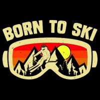 Born To Ski Drawstring Bag