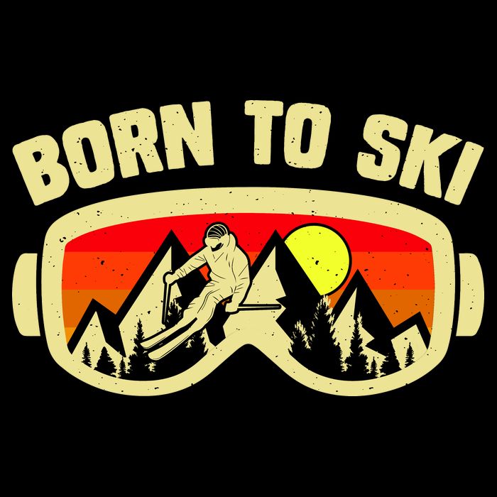 Born To Ski Drawstring Bag