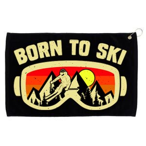 Born To Ski Grommeted Golf Towel