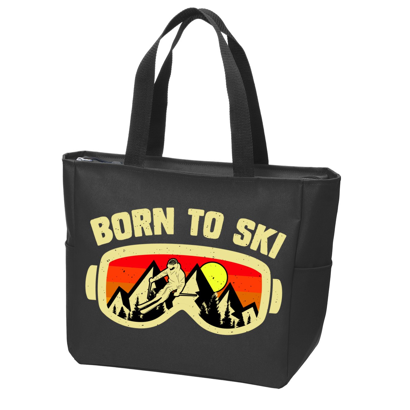 Born To Ski Zip Tote Bag