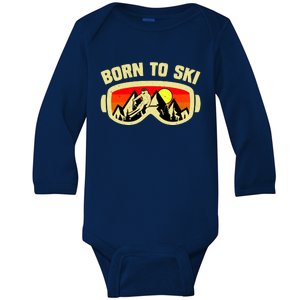 Born To Ski Baby Long Sleeve Bodysuit