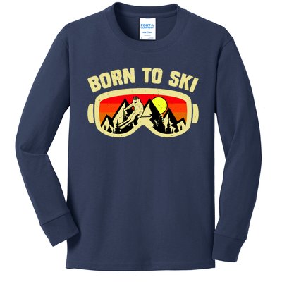 Born To Ski Kids Long Sleeve Shirt