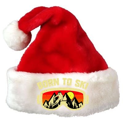 Born To Ski Premium Christmas Santa Hat