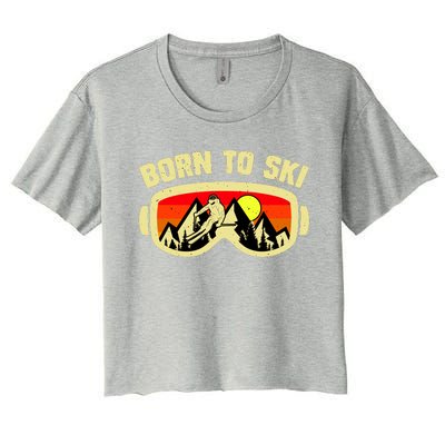 Born To Ski Women's Crop Top Tee