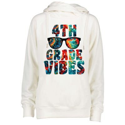 Back To School 4th Grade Vibes First Day Teacher Womens Funnel Neck Pullover Hood