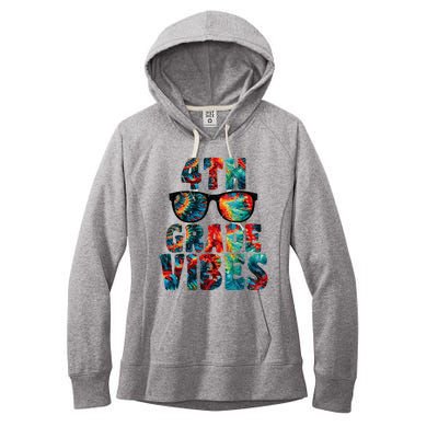 Back To School 4th Grade Vibes First Day Teacher Women's Fleece Hoodie