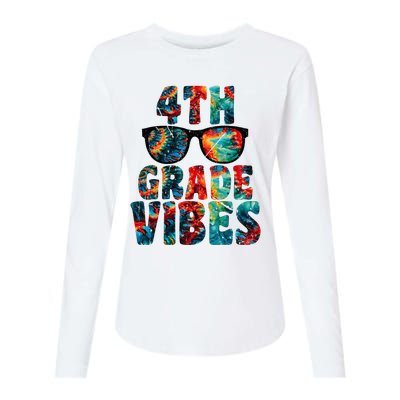 Back To School 4th Grade Vibes First Day Teacher Womens Cotton Relaxed Long Sleeve T-Shirt