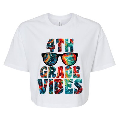 Back To School 4th Grade Vibes First Day Teacher Bella+Canvas Jersey Crop Tee