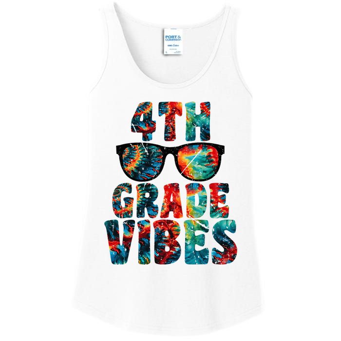 Back To School 4th Grade Vibes First Day Teacher Ladies Essential Tank