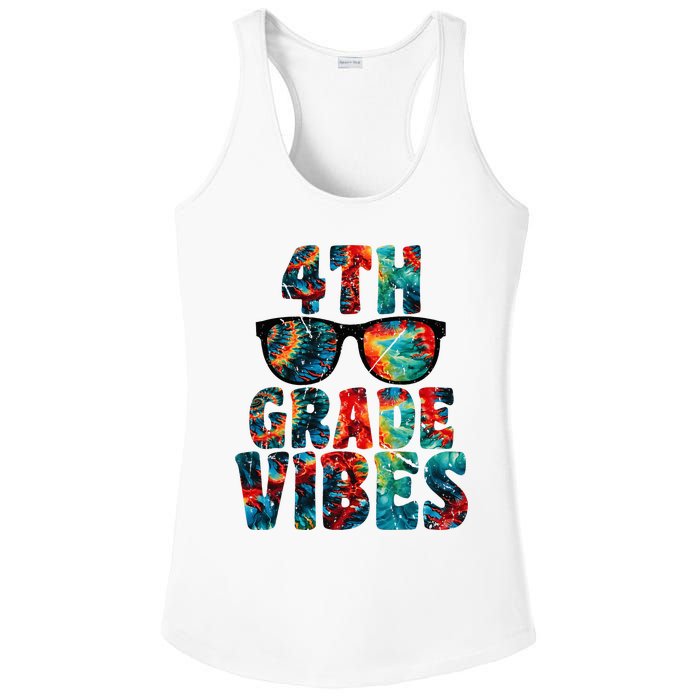 Back To School 4th Grade Vibes First Day Teacher Ladies PosiCharge Competitor Racerback Tank