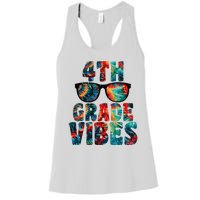 Back To School 4th Grade Vibes First Day Teacher Women's Racerback Tank