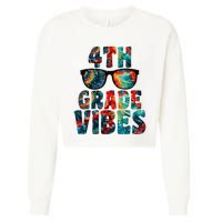 Back To School 4th Grade Vibes First Day Teacher Cropped Pullover Crew