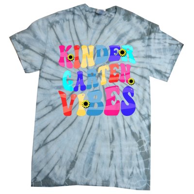 Back To School Kindergarten Vibes Retro Teacher Women Tie-Dye T-Shirt