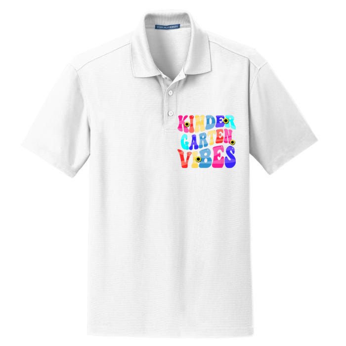 Back To School Kindergarten Vibes Retro Teacher Women Dry Zone Grid Polo