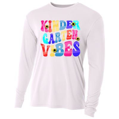 Back To School Kindergarten Vibes Retro Teacher Women Cooling Performance Long Sleeve Crew