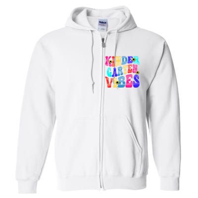 Back To School Kindergarten Vibes Retro Teacher Women Full Zip Hoodie