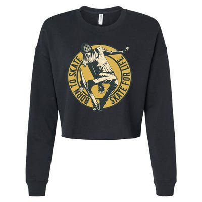 Born To Skate Cropped Pullover Crew