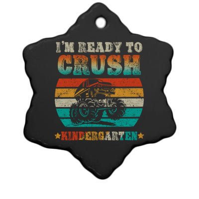 Back To School Ready To Crush Kindergarten Monster Truck Boy Gift Ceramic Star Ornament