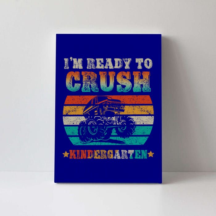 Back To School Ready To Crush Kindergarten Monster Truck Boy Gift Canvas