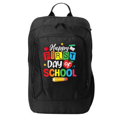 Back To School Happy First Day Of School Teacher Student Kids City Backpack