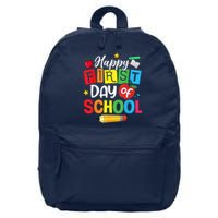 Back To School Happy First Day Of School Teacher Student Kids 16 in Basic Backpack