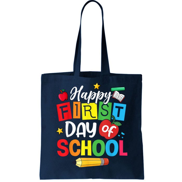 Back To School Happy First Day Of School Teacher Student Kids Tote Bag